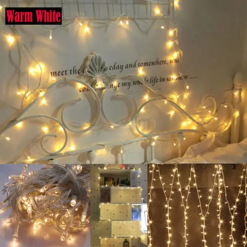 10 м/100LED Рождественские Свадебные вечерние гирлянды с декором/зажим/светильник со