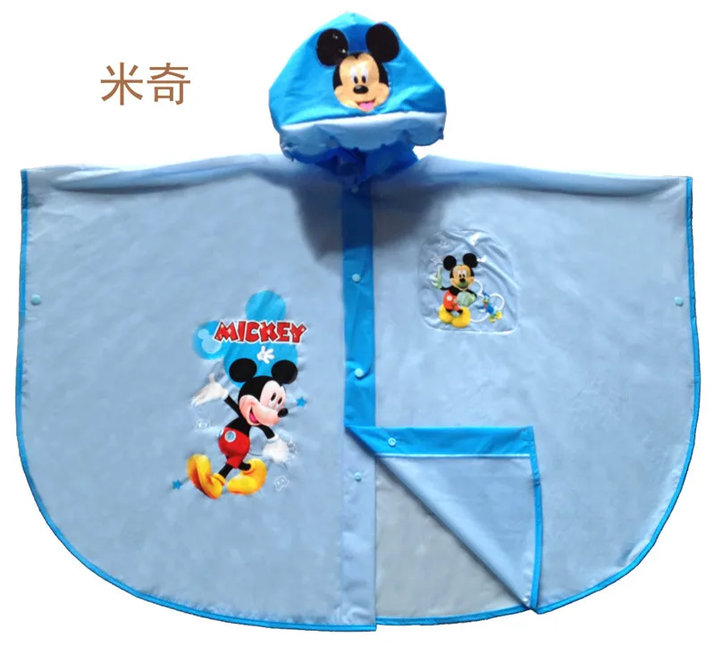 mickey Дисней пончо плащ открытый надувной кепки детей обувь для девочек мультфильм Замороженные Микки дождь непромокаемые для мальчиков - Цвет: mickey