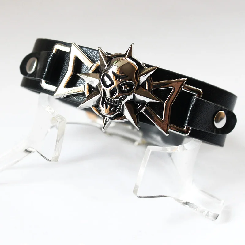 ISINYEE 2017 черепа панк браслет с шипами кожаные браслеты для мужчин и женщин в