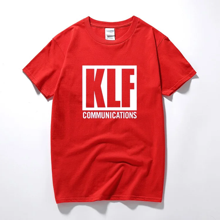 Мужская футболка с буквенным принтом KLF новинка 2018 хлопковая Футболка круглым