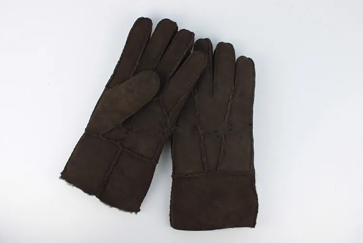 2014 мужская овчины перчатки теплая зима пальцы фабрики сразу бесплатная
