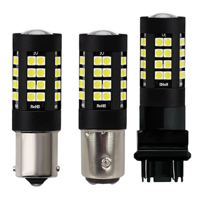 

2pcs 1156 BA15S P21W 1157 BAY15D T25 3157 Car DRL Turn Signal Light Brake Reversing Lights Bulb 44 SMD 3030 White Red DC 12V