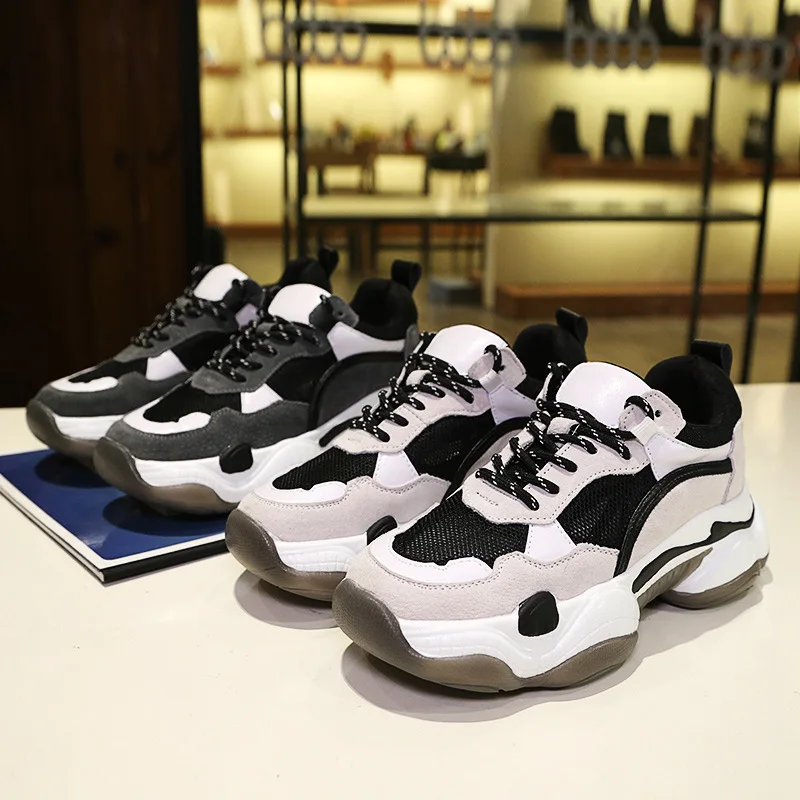 Повседневная обувь Женские массивные кроссовки на платформе zapatos de mujer Сезон