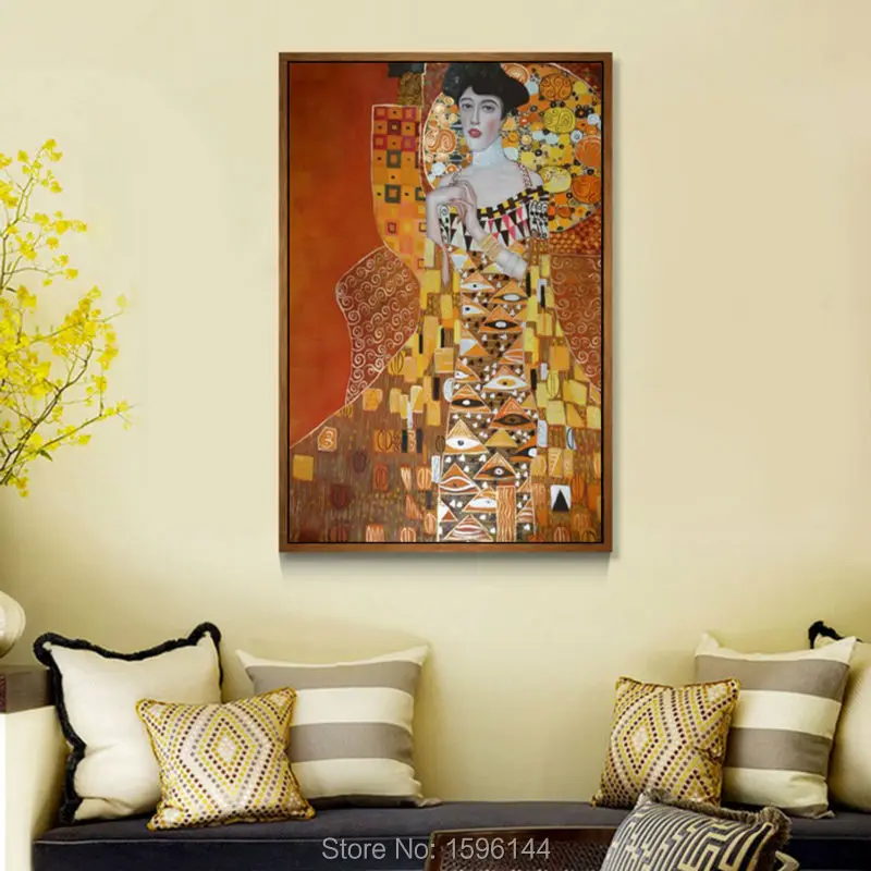 

Oil Painting Hand painted Gustav Klimt Woman Adele Picture Copy Wall art Abstract Canvas Paintings Home decoration High-quality