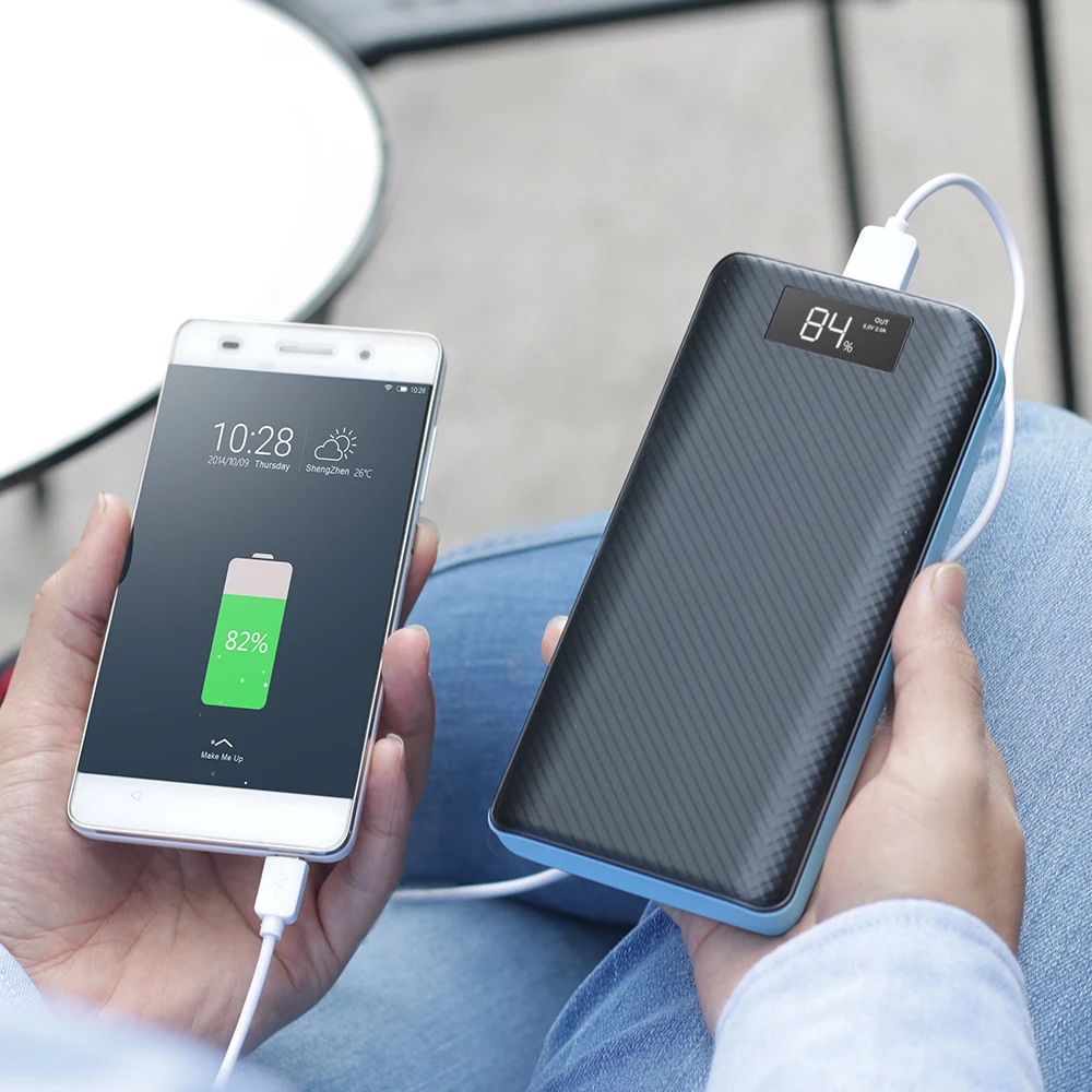 20000 мАч портативное Внешнее зарядное устройство с ЖК дисплеем 3 USB выхода для iPhone