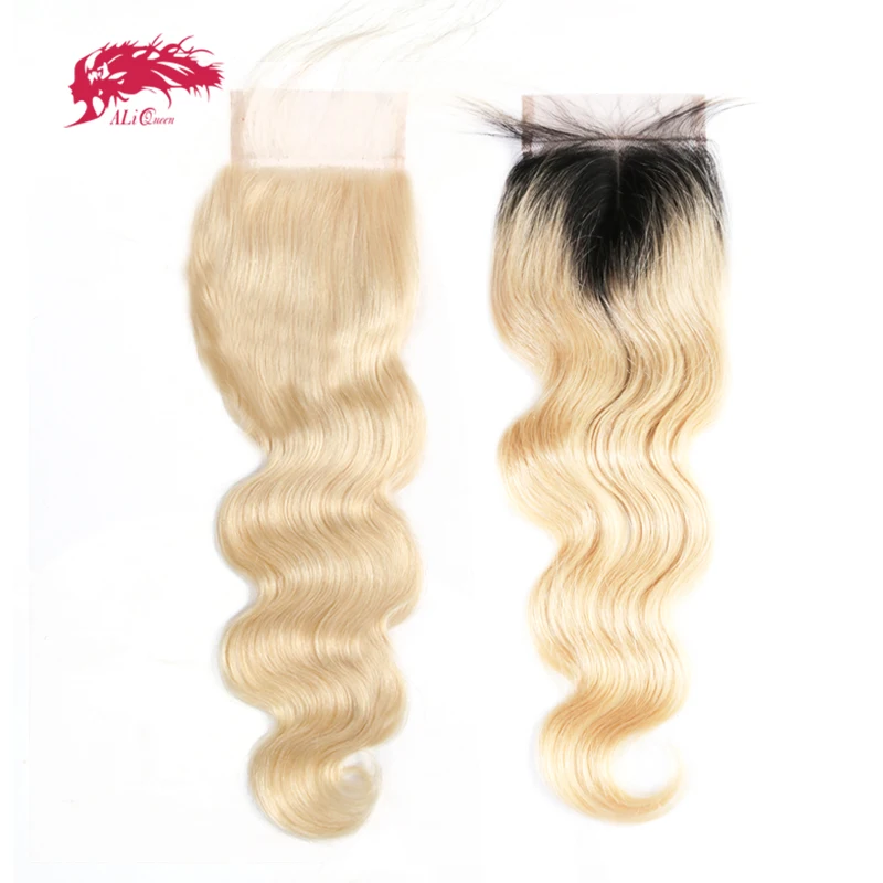 Ali Queen Brazilian Body Wave Virgin Hair 613 or 1b613 Lace Closure 4x4/5x5 Free Part 100% Human Hair Pre-Plucked Hairline