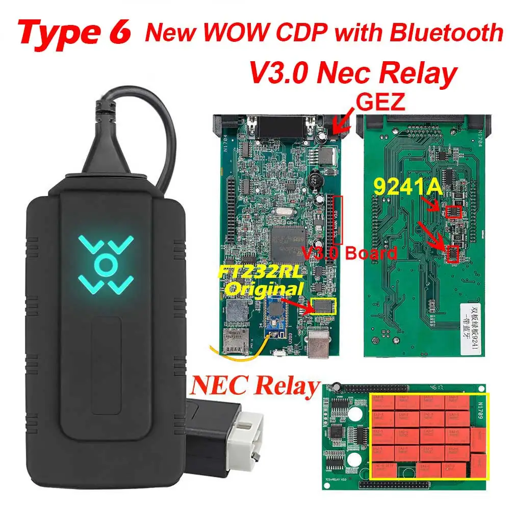 type6 New WOW cdp 5 шт. CDP TCS CDP Pro OBD2 Bluetooth R3 keygen,00 keygen для автомобилей/грузовиков OBD2 диагностический инструмент obd2 считыватель кодеров как MVD - Цвет: type6 New WOW cdp