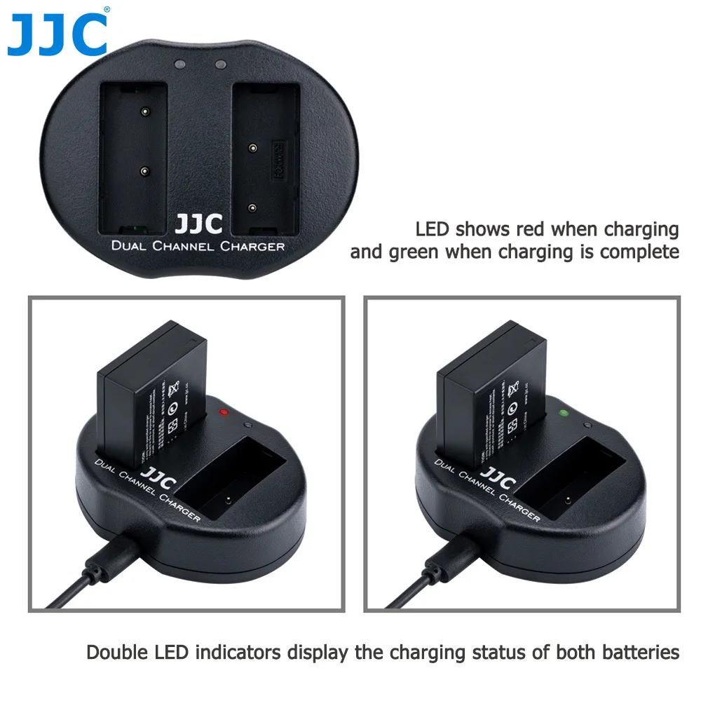 Зарядное устройство JJC с двумя аккумуляторами USB для Fujifilm X100V X100F XPro3 XPro2 XPro1 XT3 XT2 XT1