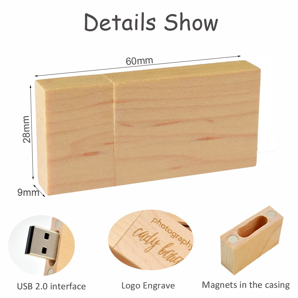 Деревянный USB флеш-накопитель Maple Pendrive персонализированный логотип (более 5 шт.