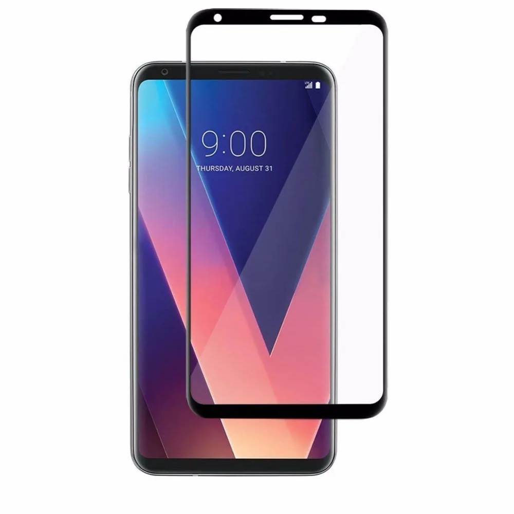 Закаленное стекло для LG V30 3D изогнутое полное покрытие Защита экрана Защитное