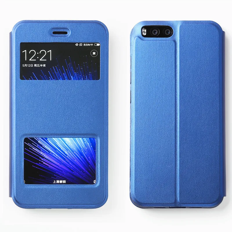 Роскошный умный флип чехол из искусственной кожи для Xiao mi 6 с функцией