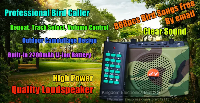 38 Вт динамик для охоты на открытом воздухе приманка игр звук птиц звонящий
