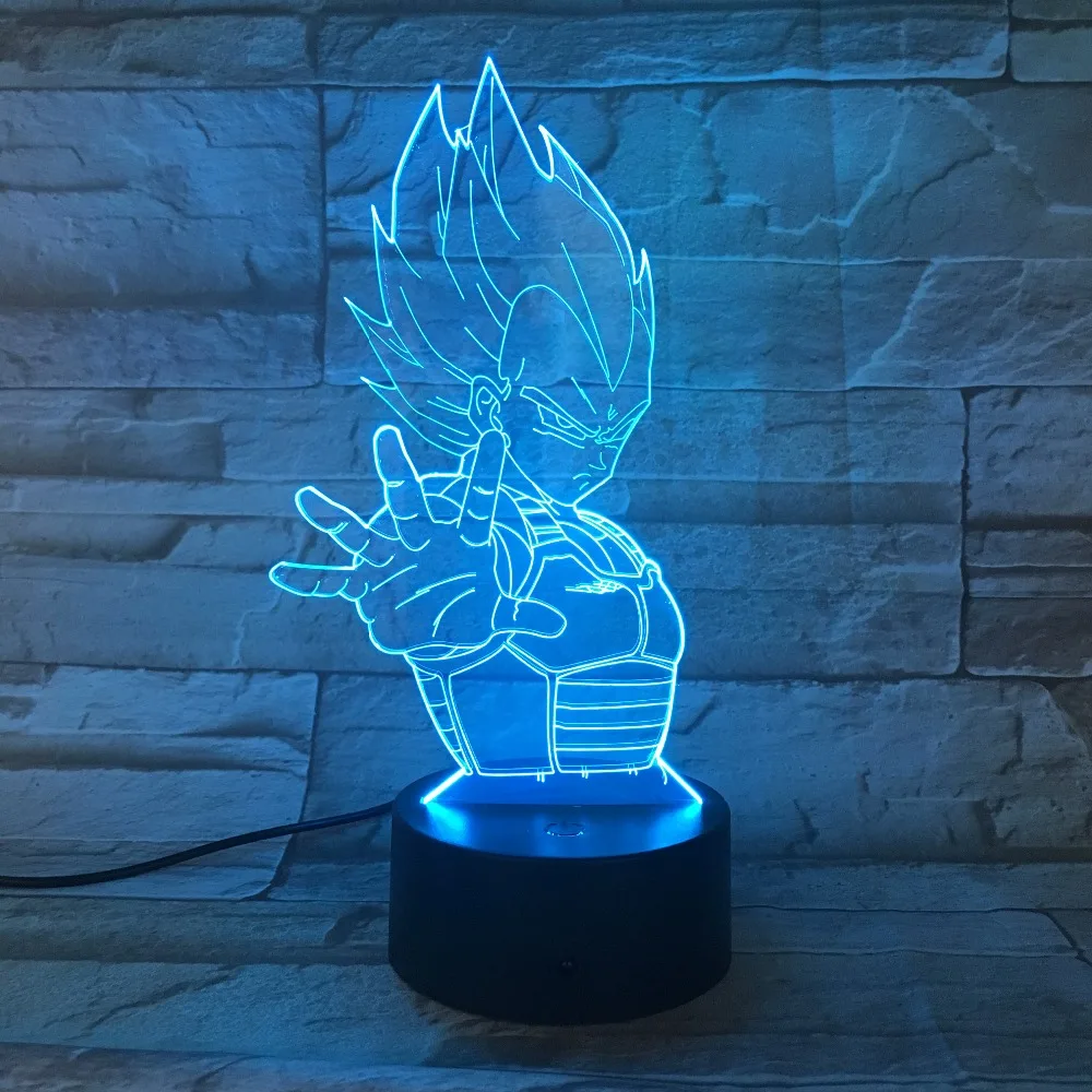 Dragon Ball 3D Акриловый ночной Светильник USB светильник для сна 3AA батарея питание 7 цветов сменная настольная лампа Декор для спальни детский подарок GX-813
