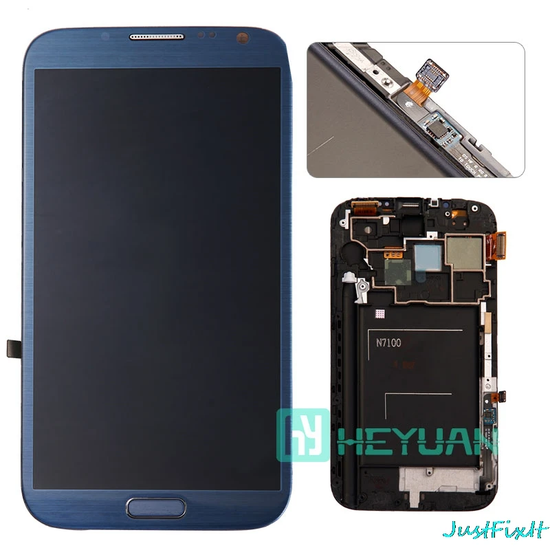 Для Samsung Galaxy Note 2 Note2 N7100 N7105 ЖК дисплей сенсорный экран дигитайзер сборка рамка