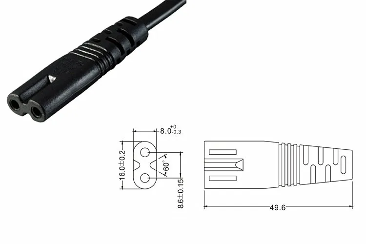 Кабель адаптера питания C7/C8 8 Европейский удлинитель IEC320 C7 Мама папа C8 30 см 1