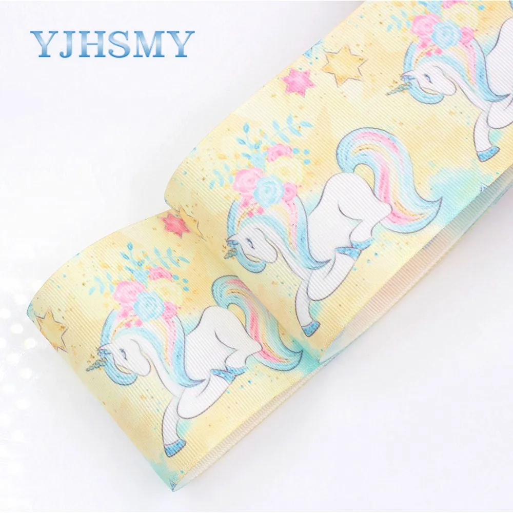 YJHSMY G 18604 327 75 мм 5 ярдов мультфильм лошадь печатных grosgrain ленты одежда аксессуары