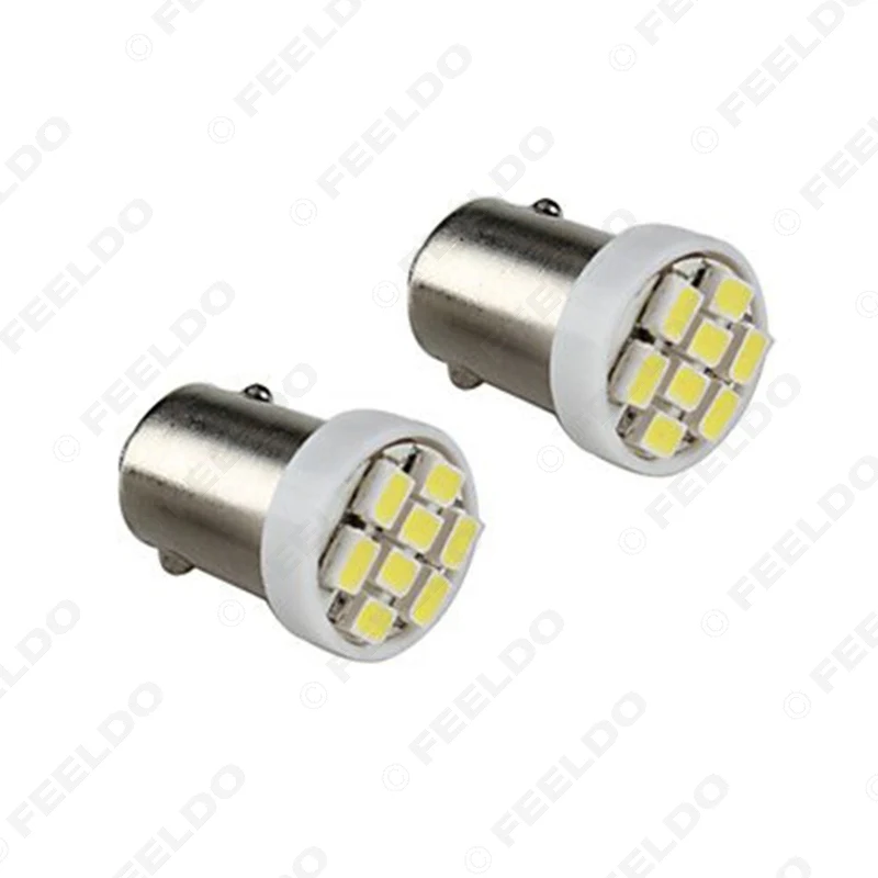 FEELDO 2 шт. 7 цветов T4W BA9S 8 LED 1206SMD внутренний Автомобильный светодиодный светильник