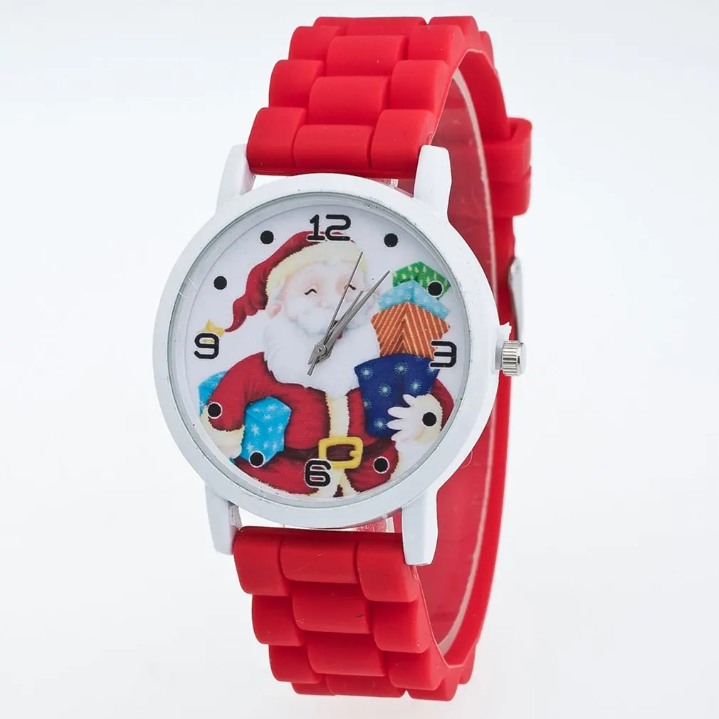 Силиконовый ремешок минималистичные наручные часы рождественские подарочные