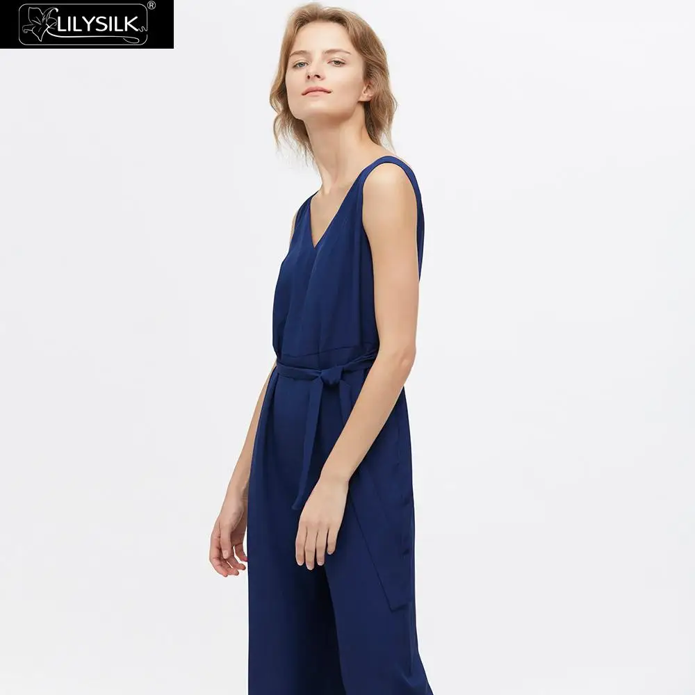 LilySilk Шелковый комбинезон шикарные Широкие Женские Новые
