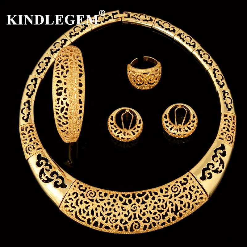 Kindlegem новинка массивное ожерелье серьги браслет кольцо для женщин высокое