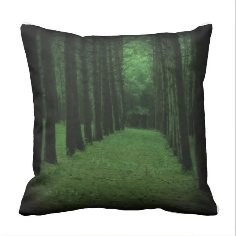 Чехол с изображением лесной зеленой черно белой подушки|pillow case|throw pillow caseswhite case |