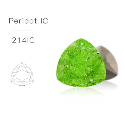 Peridot IC Стразы Кристалл камень Diy Ледяной цветок жир tr-iangle Форма Стразы Украшение K9 стекло кристалл шитье и ткань Pointback Fancy - Цвет: Peridot IC
