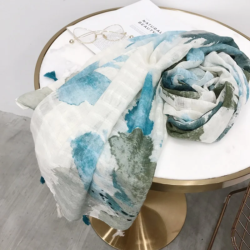 2018 новый осенний женский шарф с модным принтом дамские вискозные шарфы шали