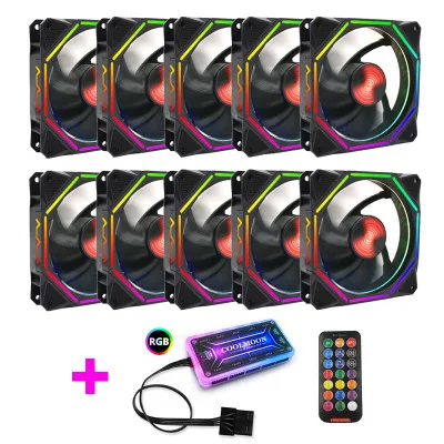 Цветной вентилятор RGB 120 мм светодиодный светящийся двойной аура корпус ПК бесшумный вентилятор с синхронизатором пульт дистанционного управления набор ЦП кулер вентилятор для компьютера - Цвет лезвия: Оранжевый