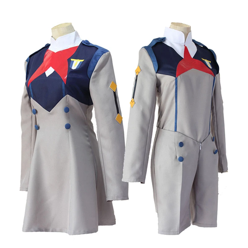 

Anime DARLING in the FRANXX Cosplay Costume ICHIGO CODE 015 Dress HIRO CODE 016 Tops Shorts School Uniform Sets