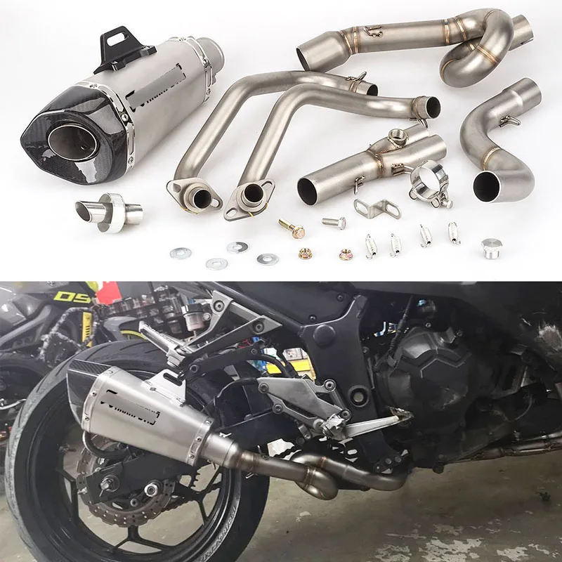 Полная выхлопная система для Kawasaki Z250 Z300 Ninja 250 300 мотоциклетная Соединительная труба Слип-он 51 мм Глушитель с DB Killer Escape