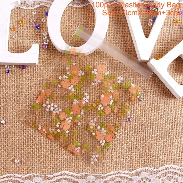 100PCS Style-40 QIFU 100 шт пластиковая прозрачная целлофановая Конфета Печенье Подарочная сумка для украшений посылка для DIY печенье закуски выпечка свадьба день рождения - Цвет: 100PCS Style-40