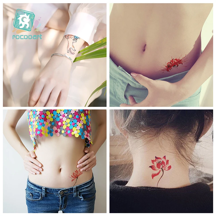 Тату с Фламинго Rocooart временная тату руками наклейки милыми кошками для женщин