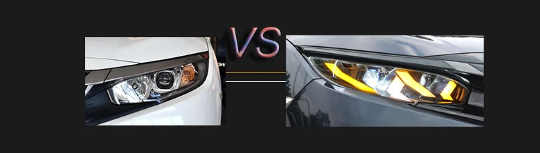 Автомобильный Стильный чехол для фар для Honda CIVIC X G10 MK10 Bugatti, светодиодный фонарь для бега, биксеноновый луч, противотуманные глаза ангела