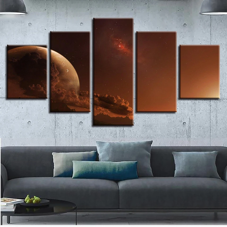 Космическая земля Юпитер Венера Солнце Луна и Вселенная 5 шт. настенные картины