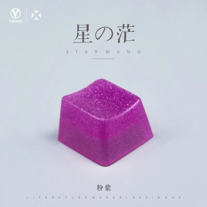 Pink Purple Новое поступление, 1 шт, ручная работа, подгонянная резиновая крышка для ключа, механическая клавиатура, кристальная цветная Крышка для ключа, OEM профиль - Цвет: Pink Purple
