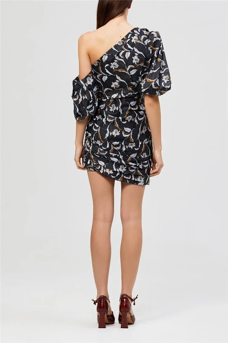 Tang женское платье на одно плечо с рюшами необычное официальное уличное