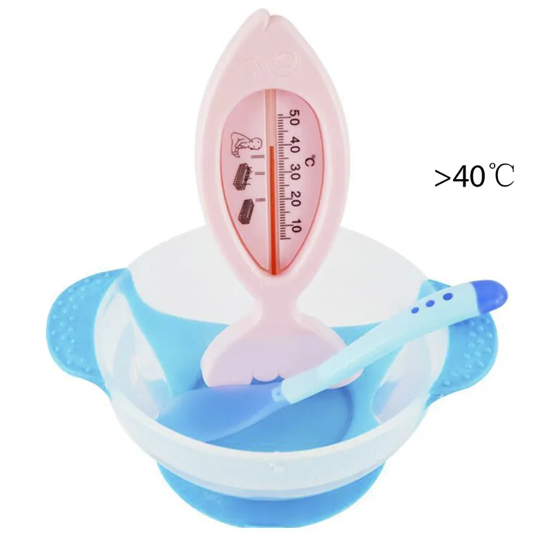 Детские Обучающие блюда с присоской чаша для еды датчиком температуры ложка