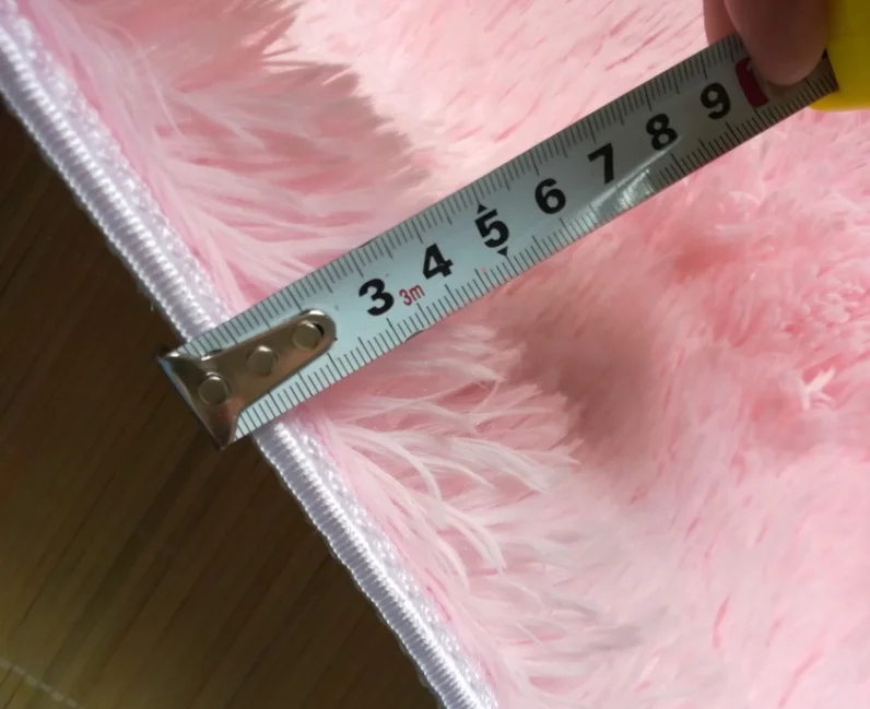 Soft Fluffy Shaggy Rectangle Carpet Floor Mat Living Room Decorative Blanket Area Rug Solid Color White Beige Pink Coffee Black