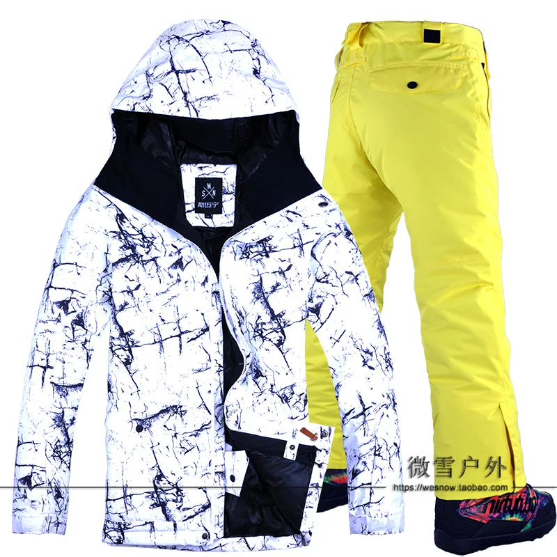 2019 SMN Men Ski Suit Skiing Jacket Pant Windproof Waterproof Thermal Breathable Outdoor Sport Wear Snowboard Male Coat Trouser | Спорт и
