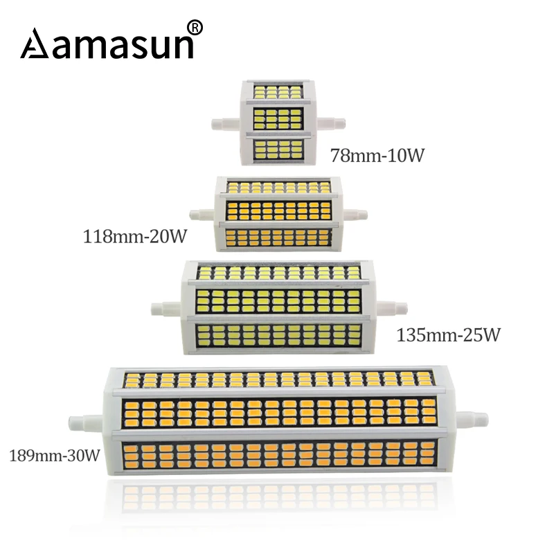 10W 20W 25W 30W R7S светодиодный светильник 78 мм, 118 мм, 135 мм, 189 мм 220V SMD5730 светодиодный лампы светильник r7s J118 J78 трубки заменить галогенные потолочные светильник