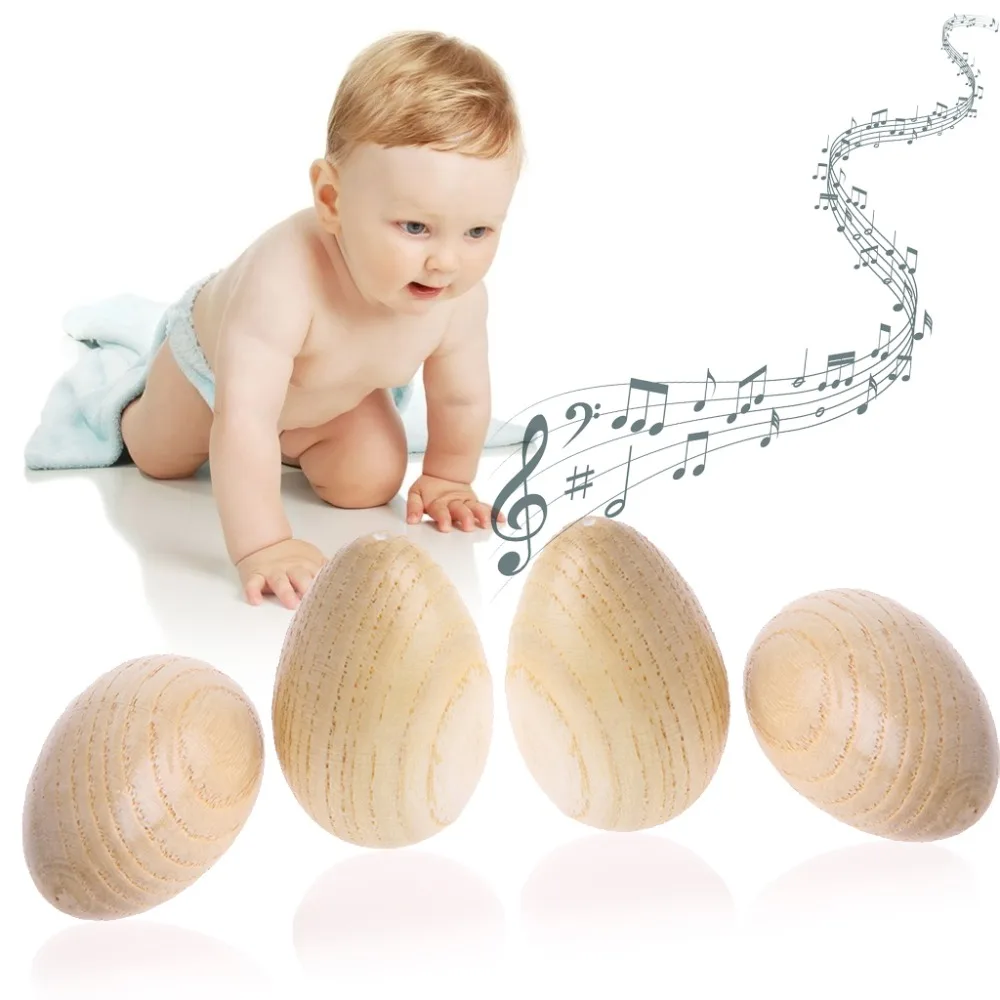 

1Pc Wooden Percussion Musical Egg Maracas Shakers Children Kids Toys Fun Gifts