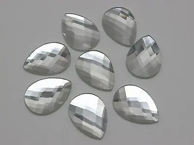 20 прозрачных граненых каплевидных плоских стеклянных кристаллов Стразы