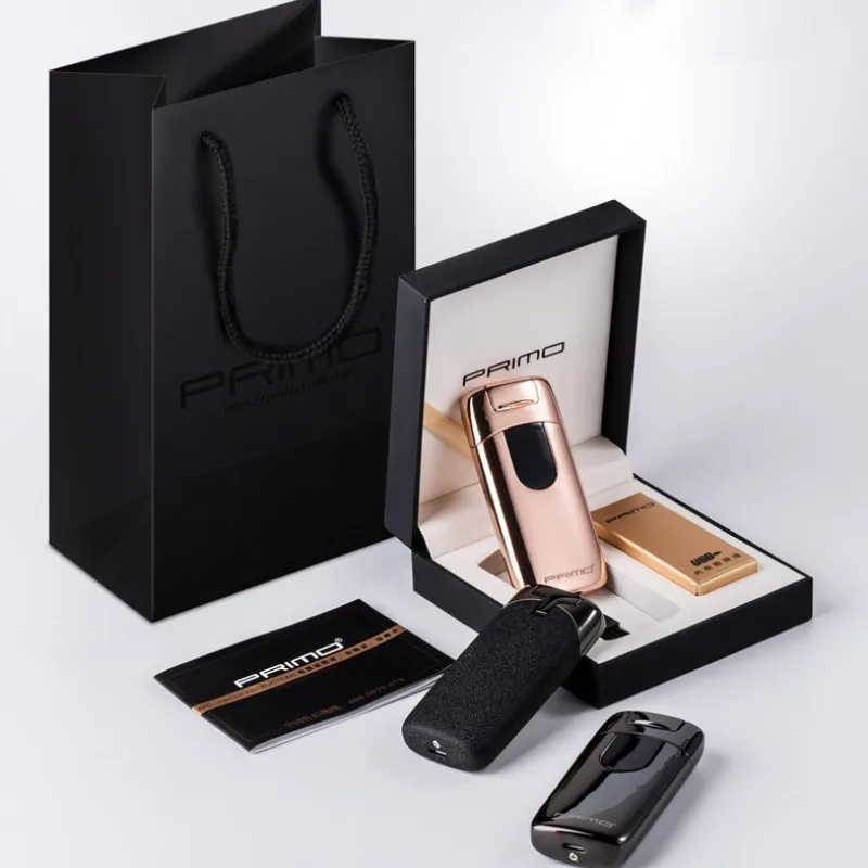 Новая сенсорная сигарета с зарядкой от USB Зажигалка Ветрозащитная беспламенная двойная дуговая Зажигалка высокого класса подарочная коробка
