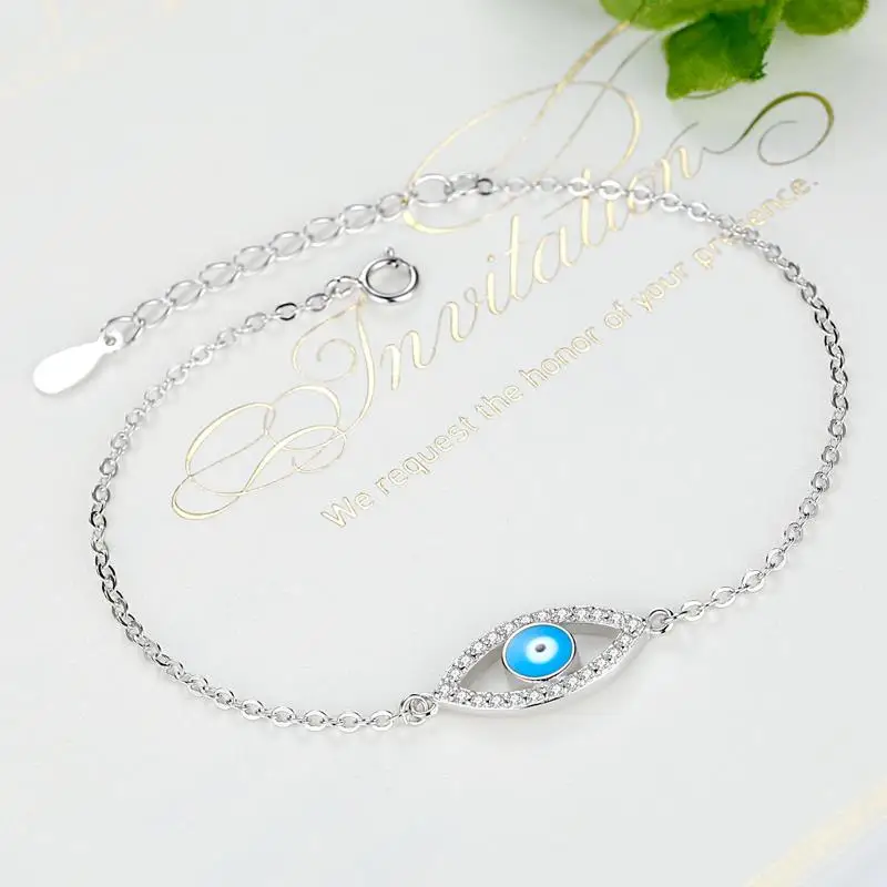 Женский браслет из серебра 925 пробы с синей эмалью|bracelets for|crystal bracelets for womenbracelets women