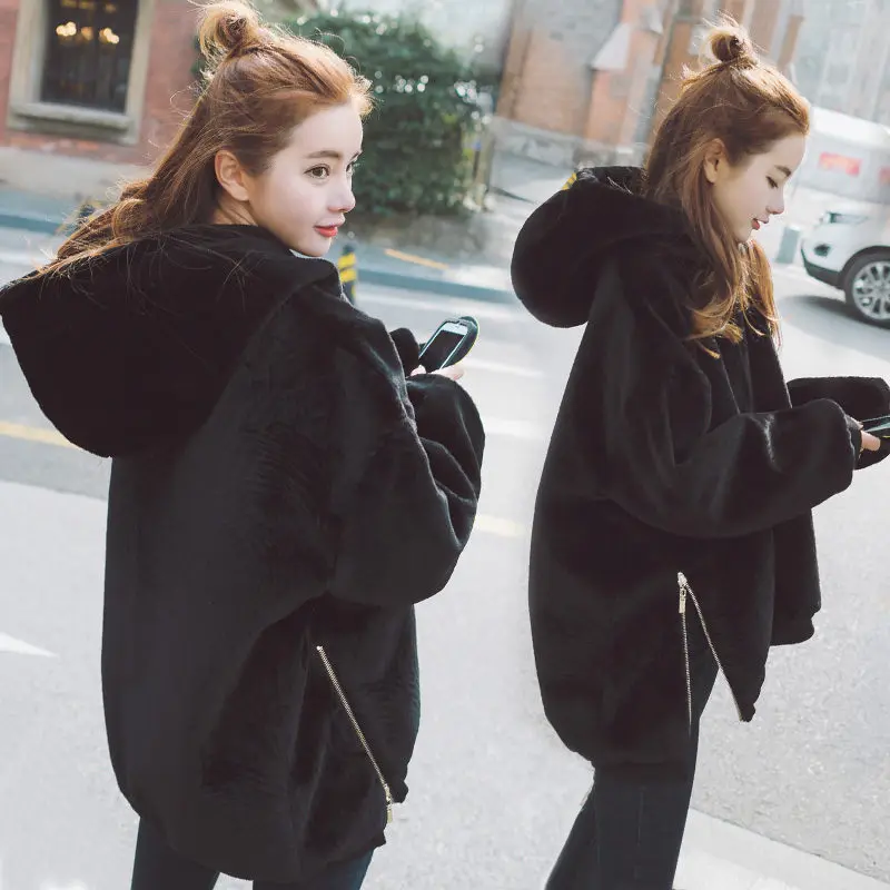 Новинка плюс бархат утолщаются Толстовка 2017 женская обувь зимние толстовки с