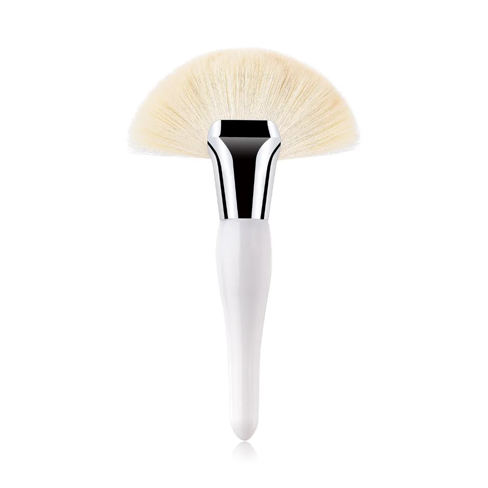 High-end 1PC professional fan-shaped powder concealer mixed mark prominent makeup brush nail | Красота и здоровье