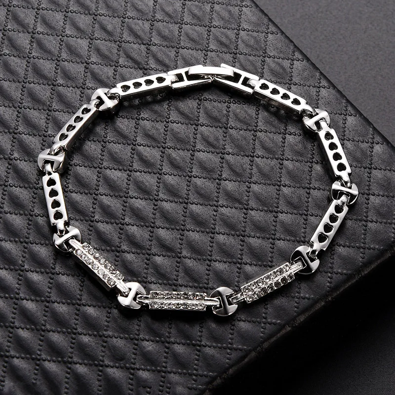iMucci 2018 Trendy Hollow Alloy With AAA Cubic Zircon Charm Stone Bracelet Men Strand Bracelets Jewelry | Украшения и аксессуары