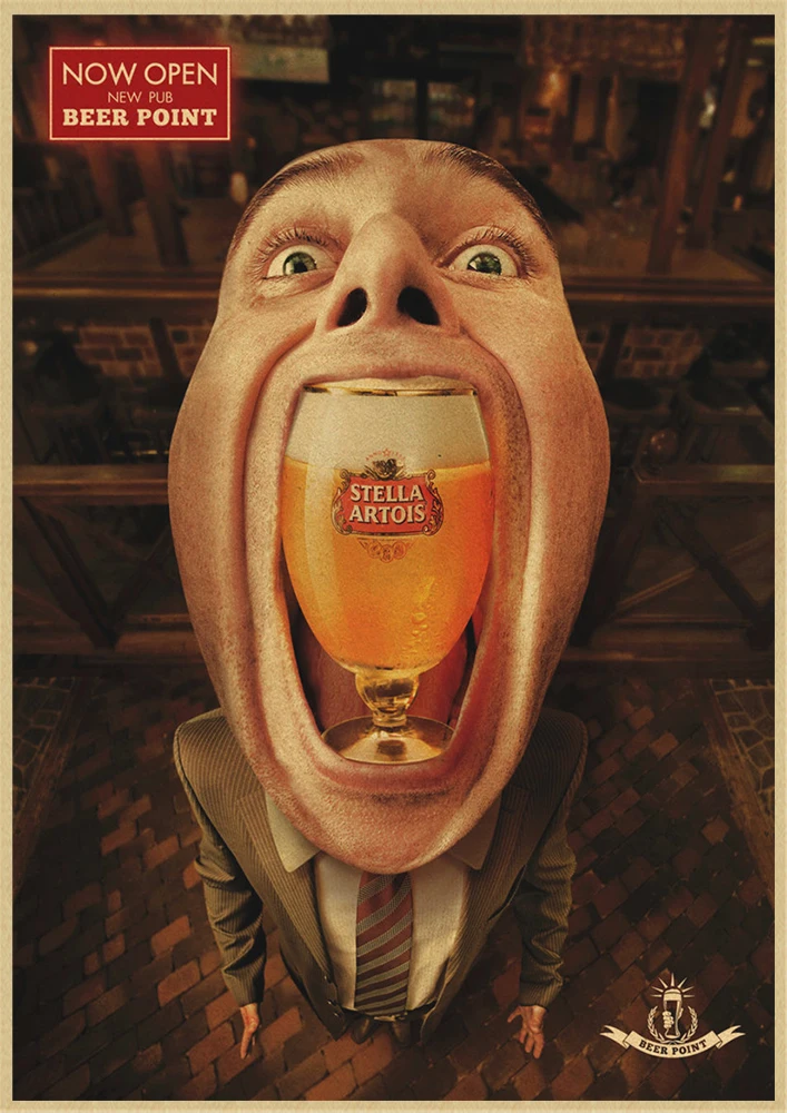 Beer Retro poster Home Furnishing decoration Kraft Poster Drawing Painting Wall stickers - Color: Green