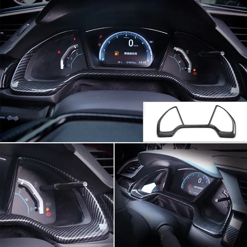 1 * углеродное волокно черный стиль приборной панели декоративная рамка для Honda 2016