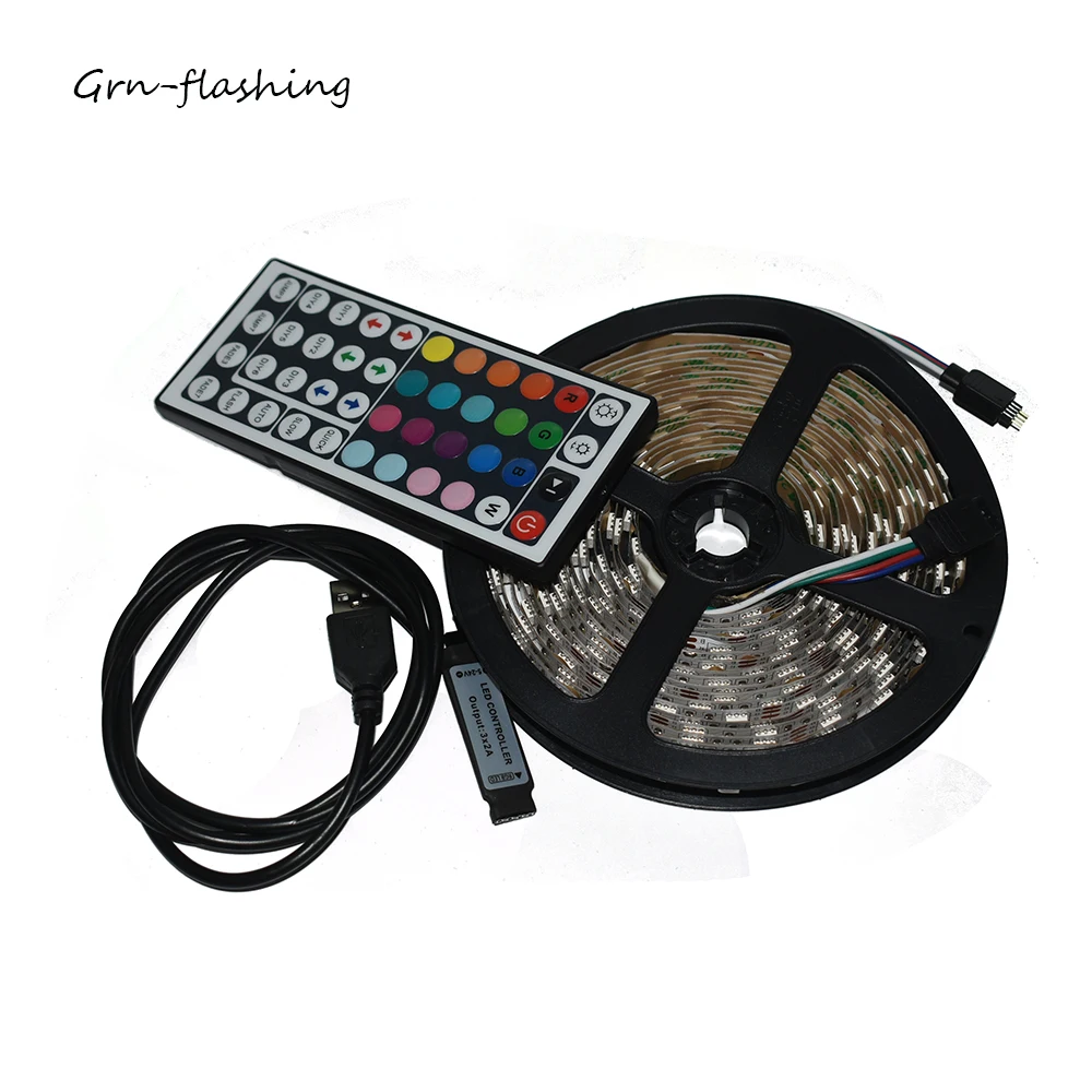 

SMD 5050 flexible LED strip 5M 300led/ lot RGB led controller non-waterproof lights for room hall wall decoration TV background